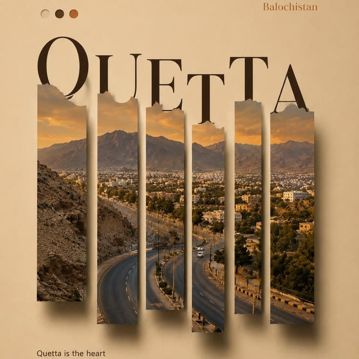 Quetta, Balochistan — CodeByPaxto Location & Cultural Heritage Poster